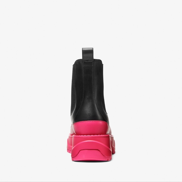 MICHAEL Michael Kors Dupree Leather Chelsea Boot Women's US Size 9.5 Black/Pink - Picture 4 of 13